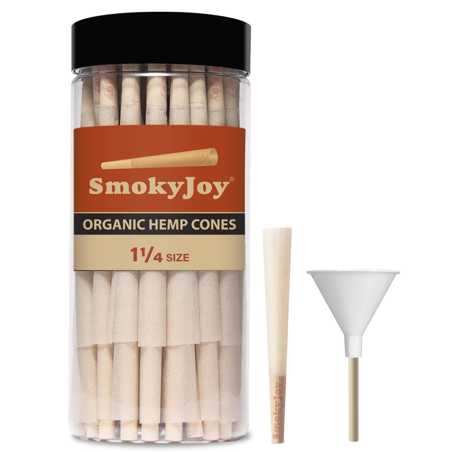 100 Pack 1 1/4 Size Cones Rolling Papers Pre Rolled Paper Cones - Preroll Pre Rolls Paper with Filter Tips and Packing Tubes Included