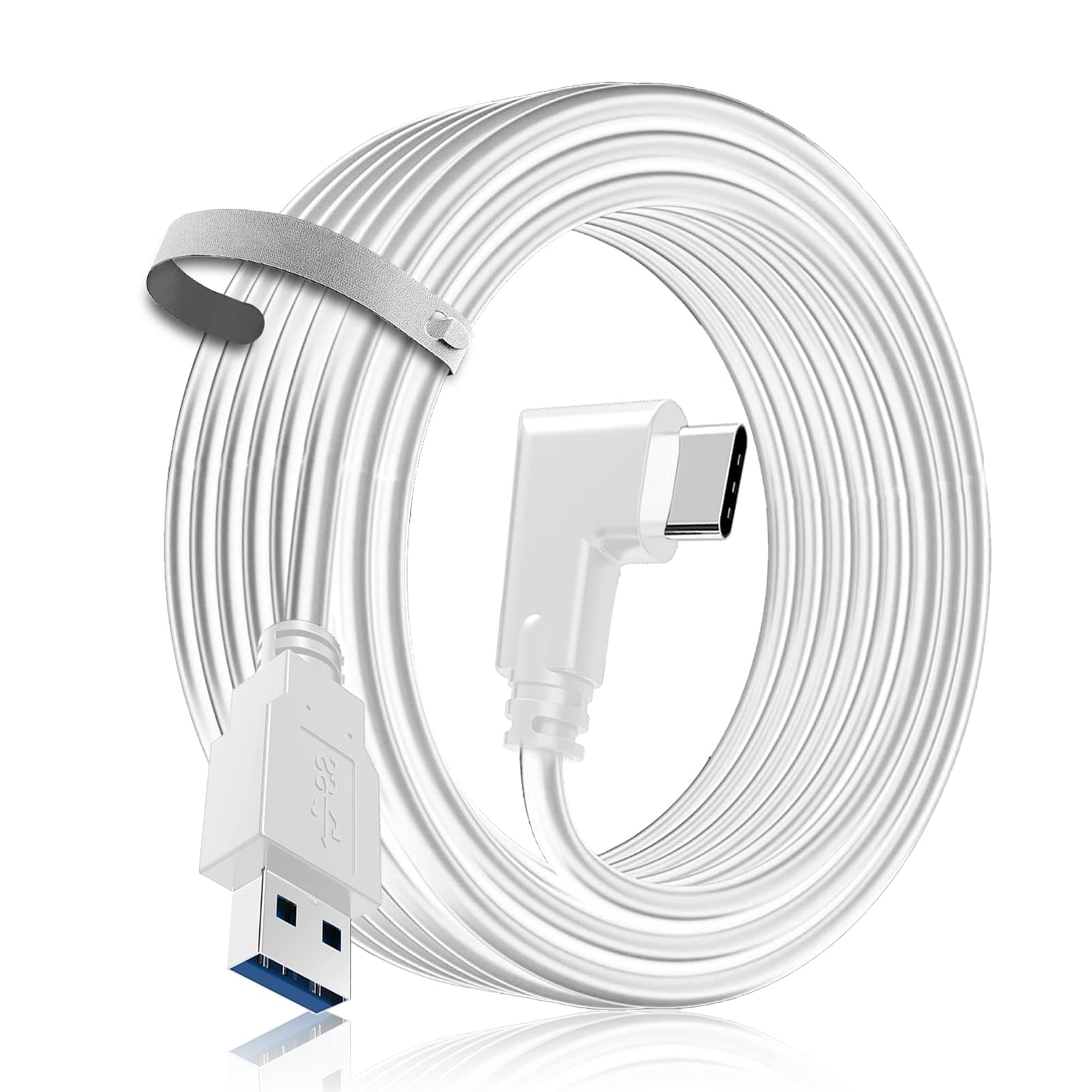 BSTKEECL Link Cable for Oculus Quest 2/1 16FT - Accessories for Meta Quest 2 and PC/Steam VR - USB 3.2 VR Headset Link Cable Faster and Stable for Computer Gaming and Others, White, A to C