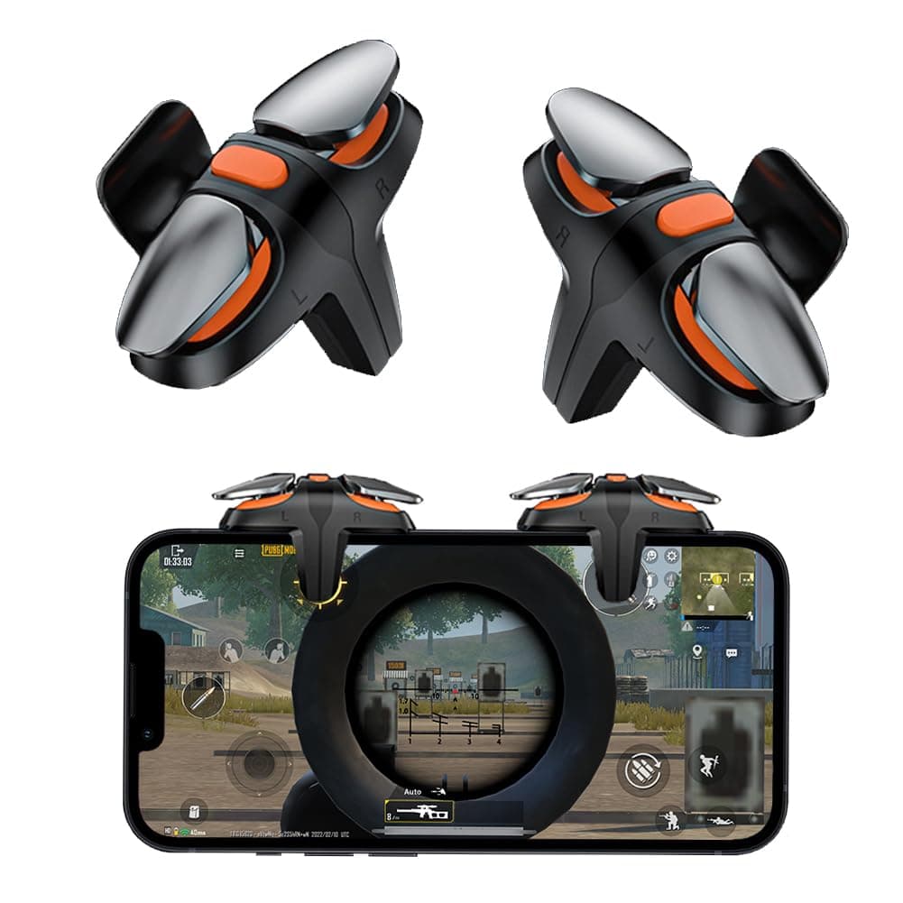 Gaming Phone Controller Triggers Joystick Mobile Game Controller L1R1 Accessories for PUBG Call of Duty iPhone iOS Android Smartphone【1 pair】