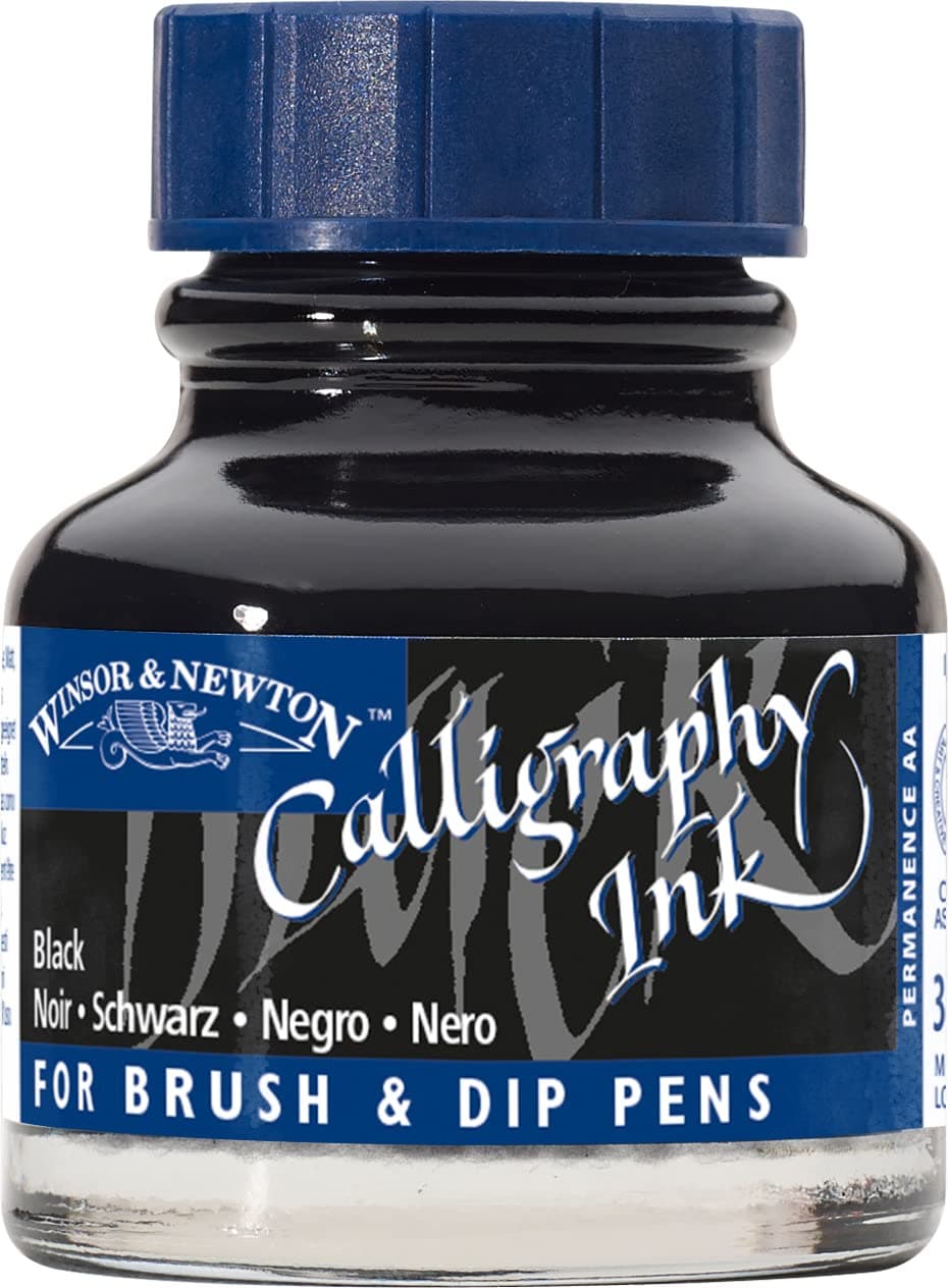 Winsor & Newton Calligraphy Ink, 30ml (1-oz) Bottle, Black