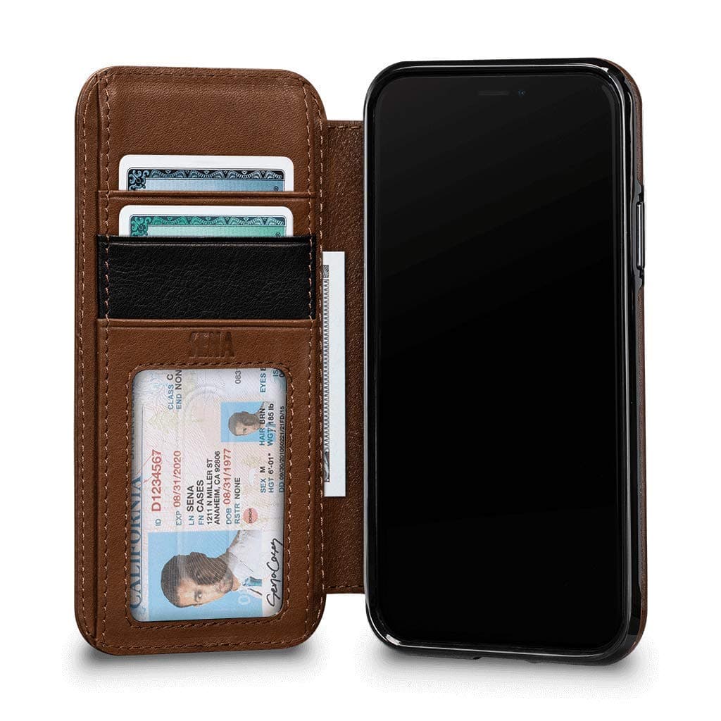 Deen Wallet Book Leather Case for iPhone Xs Max - Saddle