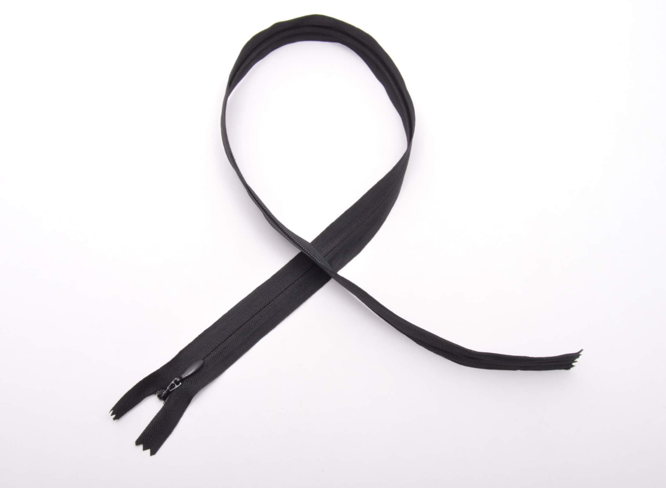 60cm Adjustable Length Invisible Zip - Black, 1 Piece