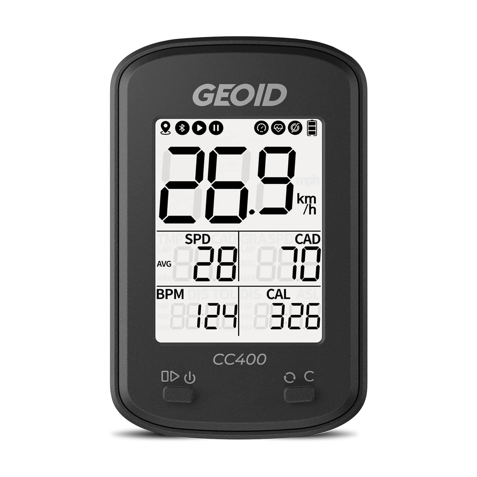 CC400 GPS Bike Computer,Wireless Bluetooth Waterproof Bicycle Speedometer Odometer,Rechargeable Cycling Computer MTB Tracker with LCD Automatic Backlight Display