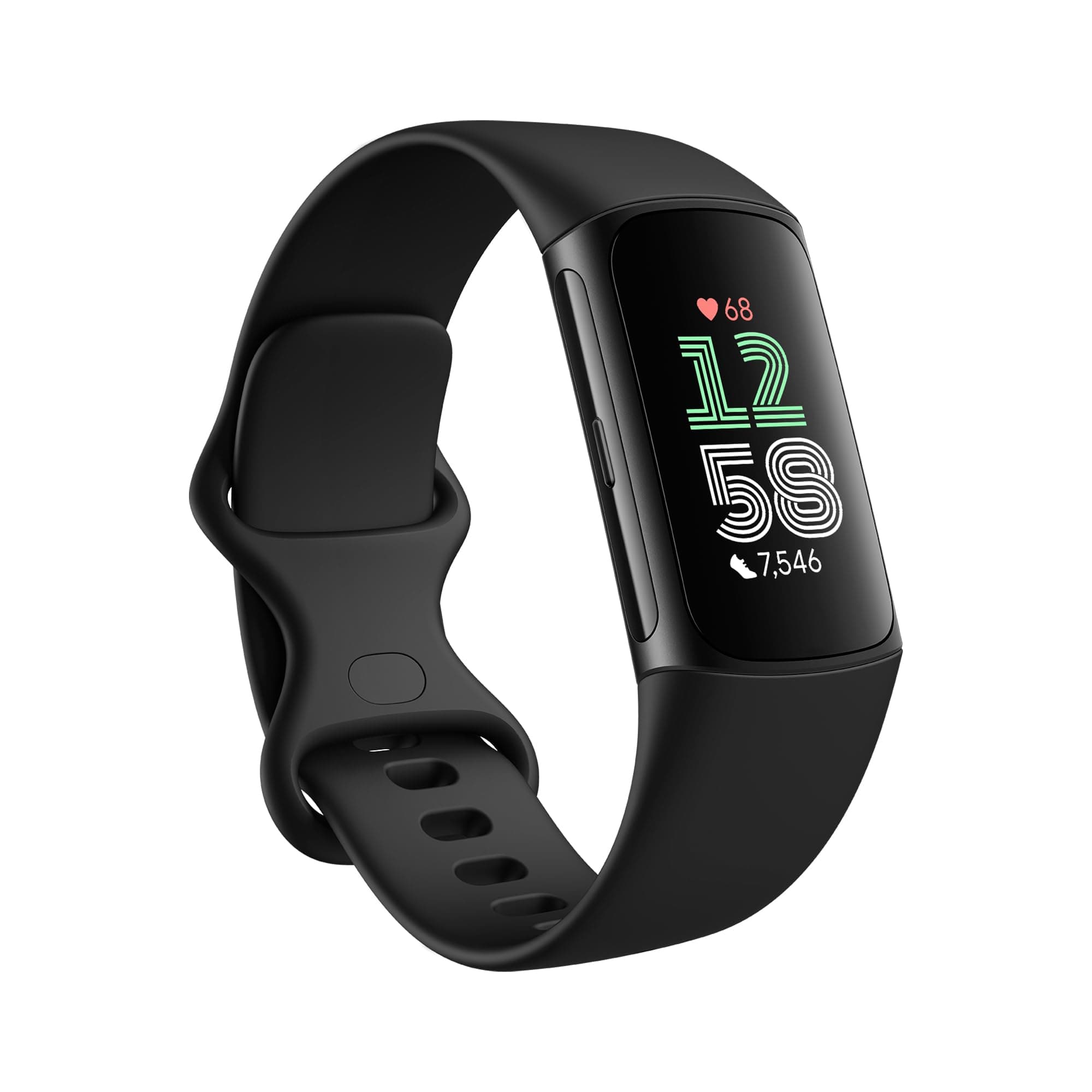 Charge 6 Activity Tracker with 6 Months Premium Membership Included, 7 Days Battery Life and Google Wallet and Google Maps, Obsidian/Black Aluminum