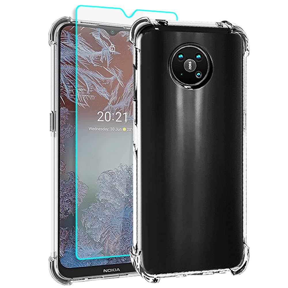 Nokia G10 Case, Nokia G20 Cases and Screen Protector, Shockproof Crystal Clear Slim Soft Silicone TPU Protective Phone Cover for Nokia G10 / G20 (Clear)