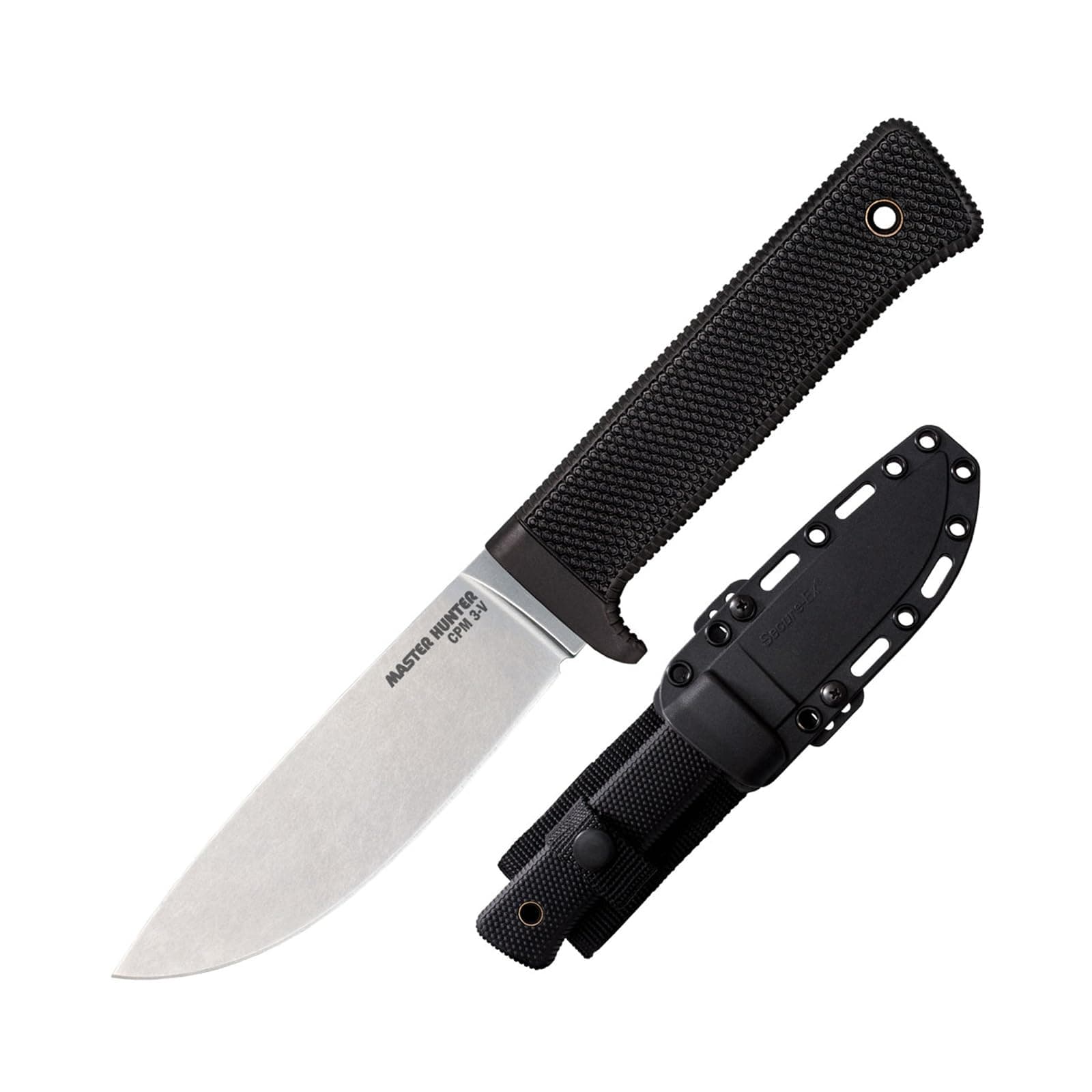 COLD STEEL Master Hunter 4.5" CPM 3V Drop Point Razor-Sharp Blade 4.75" Kray-Ex Handle Hunting Fixed Blade Knife w/Secure-Ex Sheath