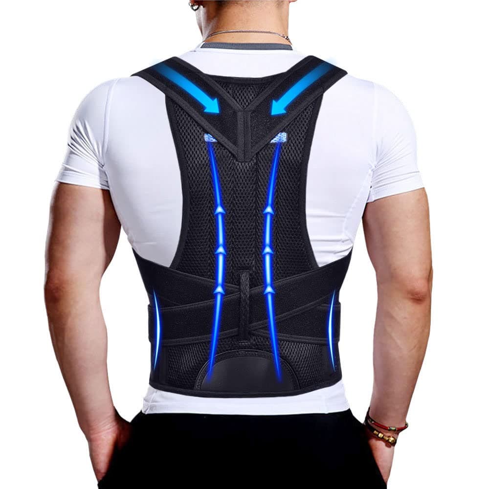 Improved Posture Corrector Back Brace for Men and Women, New Version Lumbar Support for Posture Improvement and Pain Relief, Full Back Support for Neck, Shoulder, Waist Pain