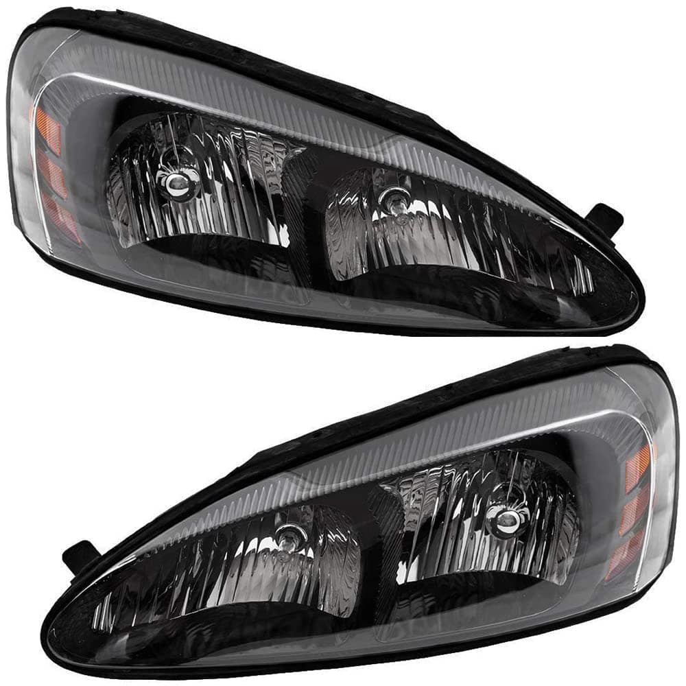 EPIC LIGHTING AMOE Replacement Halogen Headlights Assembly Compatible with Pontiac 2004-2008 Grand Prix [ GM2502227 25851404 GM2503227 25851403 ] Left Right Sides Pair
