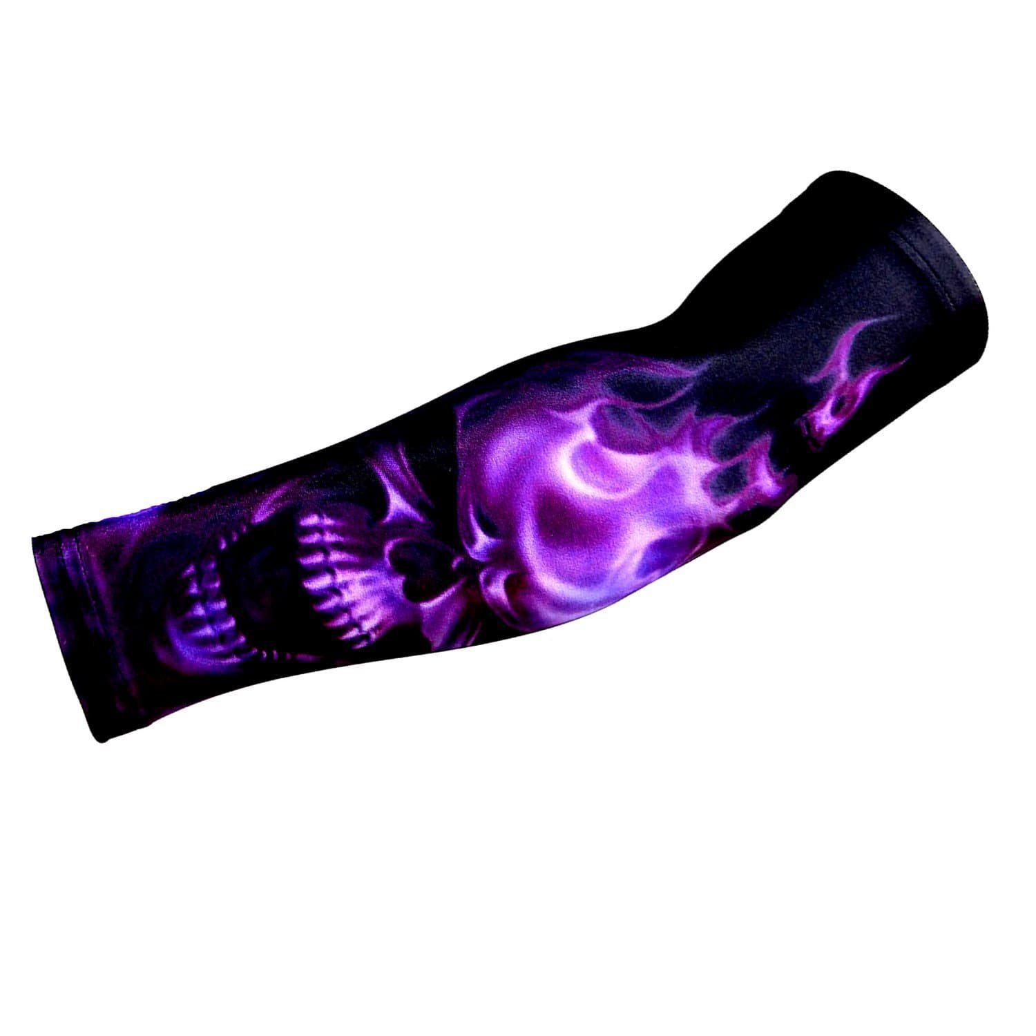 Compression Arm Sleeve (Single)(Youth Medium, Purple Skull)
