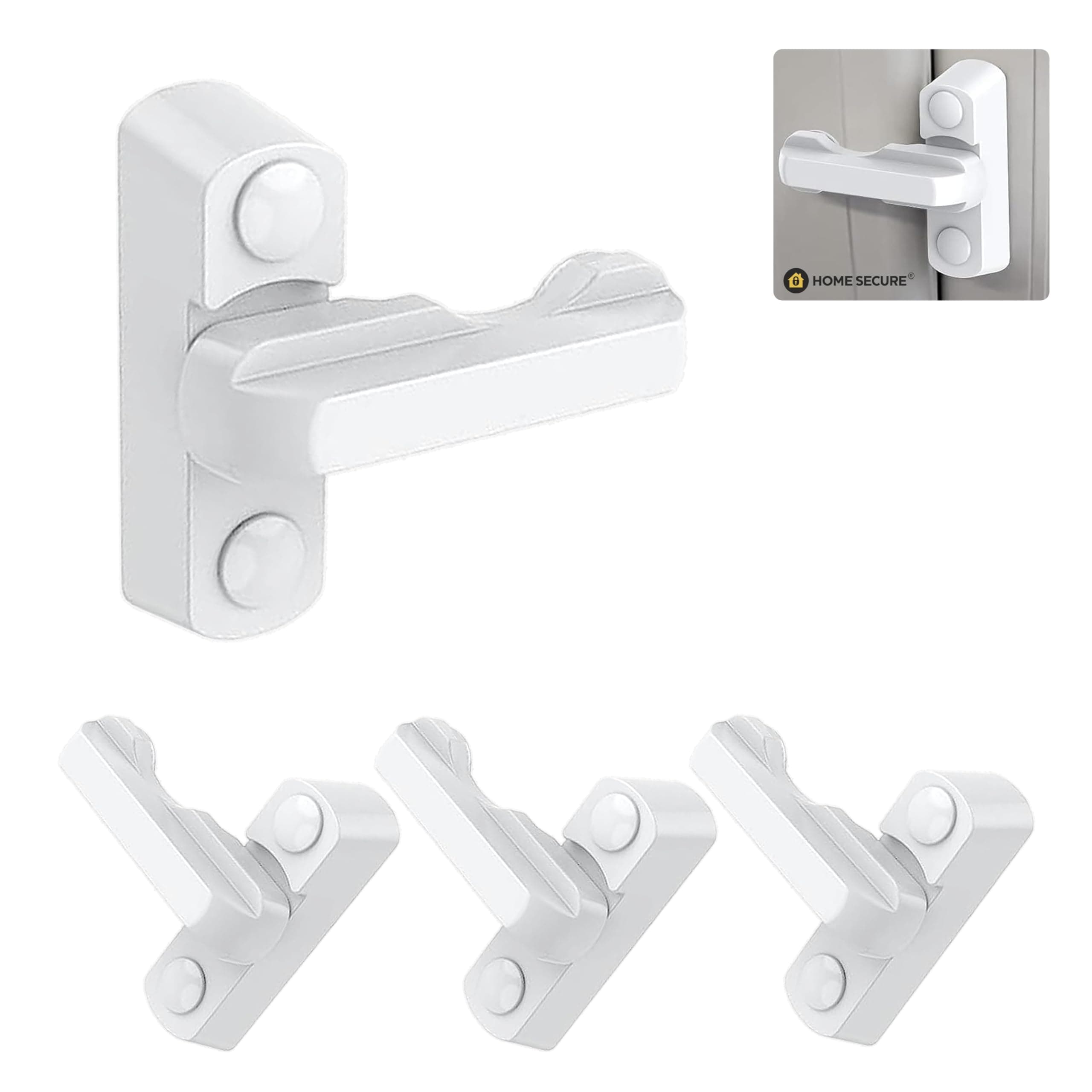 x4 Sash Jammers for uPVC Windows & Doors – Extra Security Window & Door Jammer Locks, Anti-Intruder Locking, White – Home Secure™