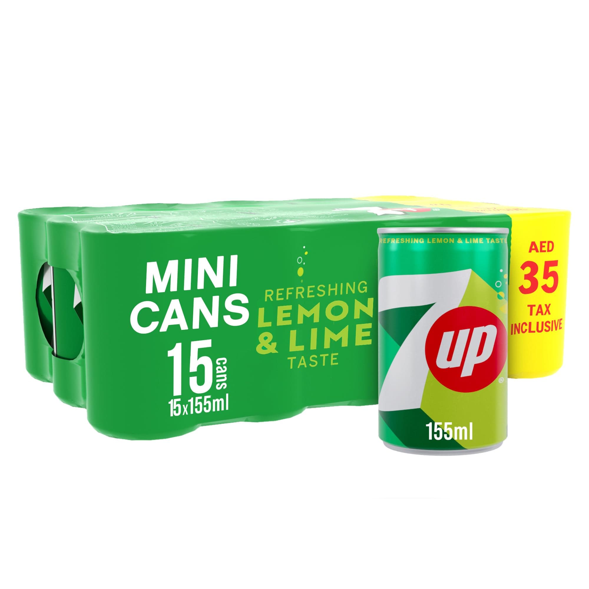 7UP Carbonated Soft Drink, Cans, 15 X 155 Ml