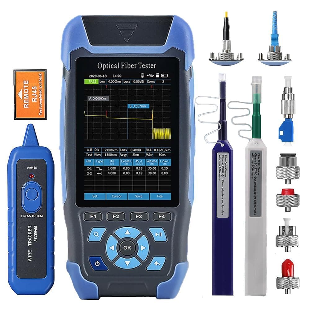 D YEDEMC Mini-Pro 1310/1550nm SM OTDR Mulit-Function Tester Built in OPM/OLS / RJ45 Test/VFL Test Rang 5m-60Km Dynamic Range 24dB/22dB Connector UPC with FC/APC-FC/UPC-SX (YD-3000-UPC)