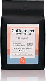 Espresso Blend Whole Bean Coffee – Chocolate & Hazelnut Notes, Medium Roast, Well-Balanced 100% Arabica from Brazil, Fresh Roast in Brooklyn, 2 LB