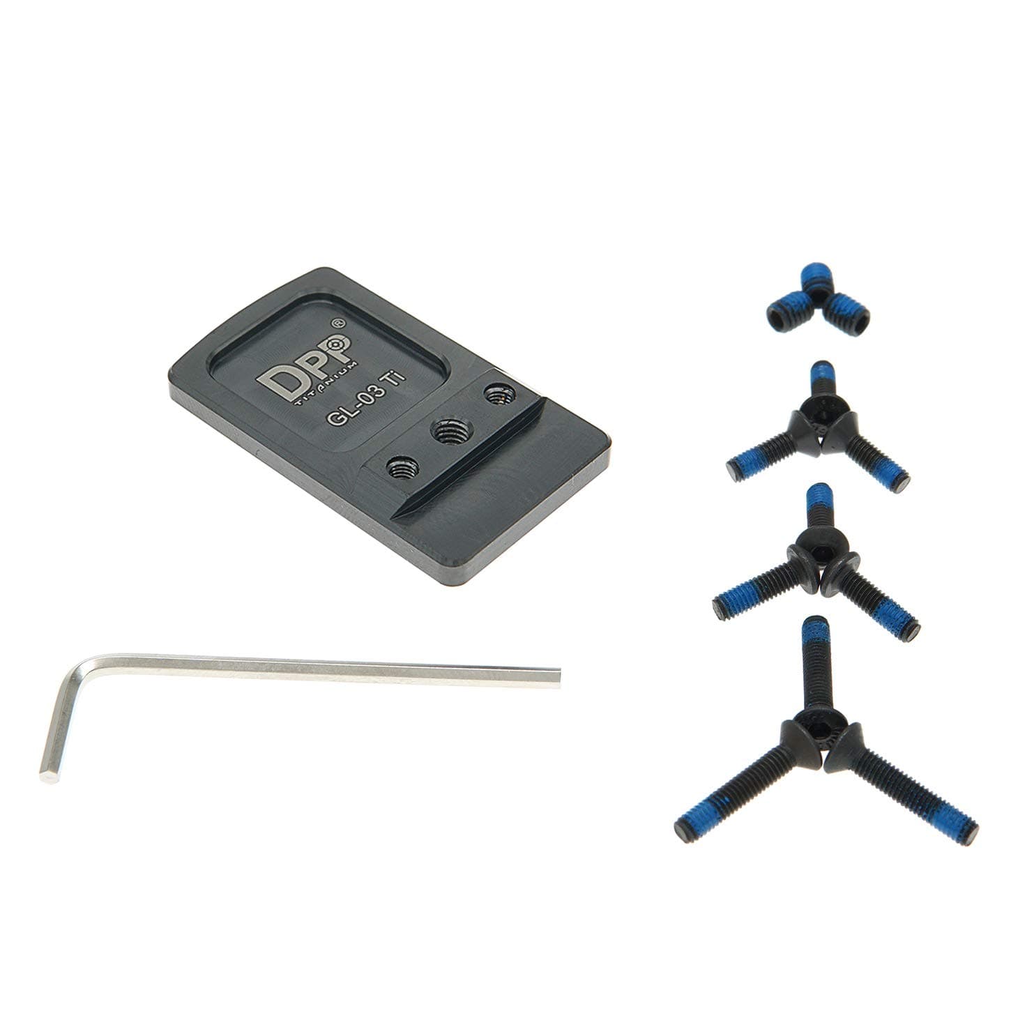 DPP Titanium Rear Sight Dovetail Mount Compatible with Glock Holosun 407K 507K,Osight K/S/SE,Romeo Zero,Shield RMS