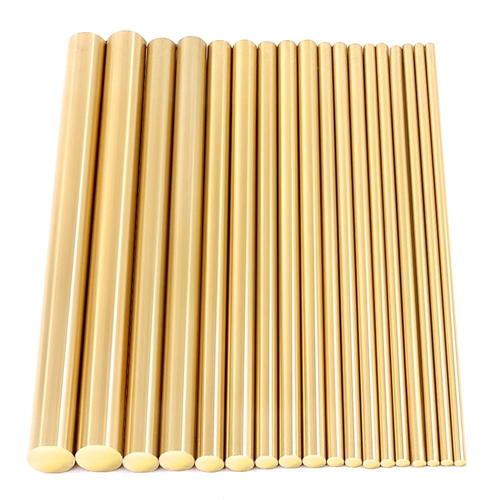 18Pcs Assorted Brass Solid Round Rod Lathe Bar Stock Kit, Diameter 2mm-8mm Length 100mm, Perfect for Various Shaft, Miniature Axle, Model Plane, Model Ship, Model Cars