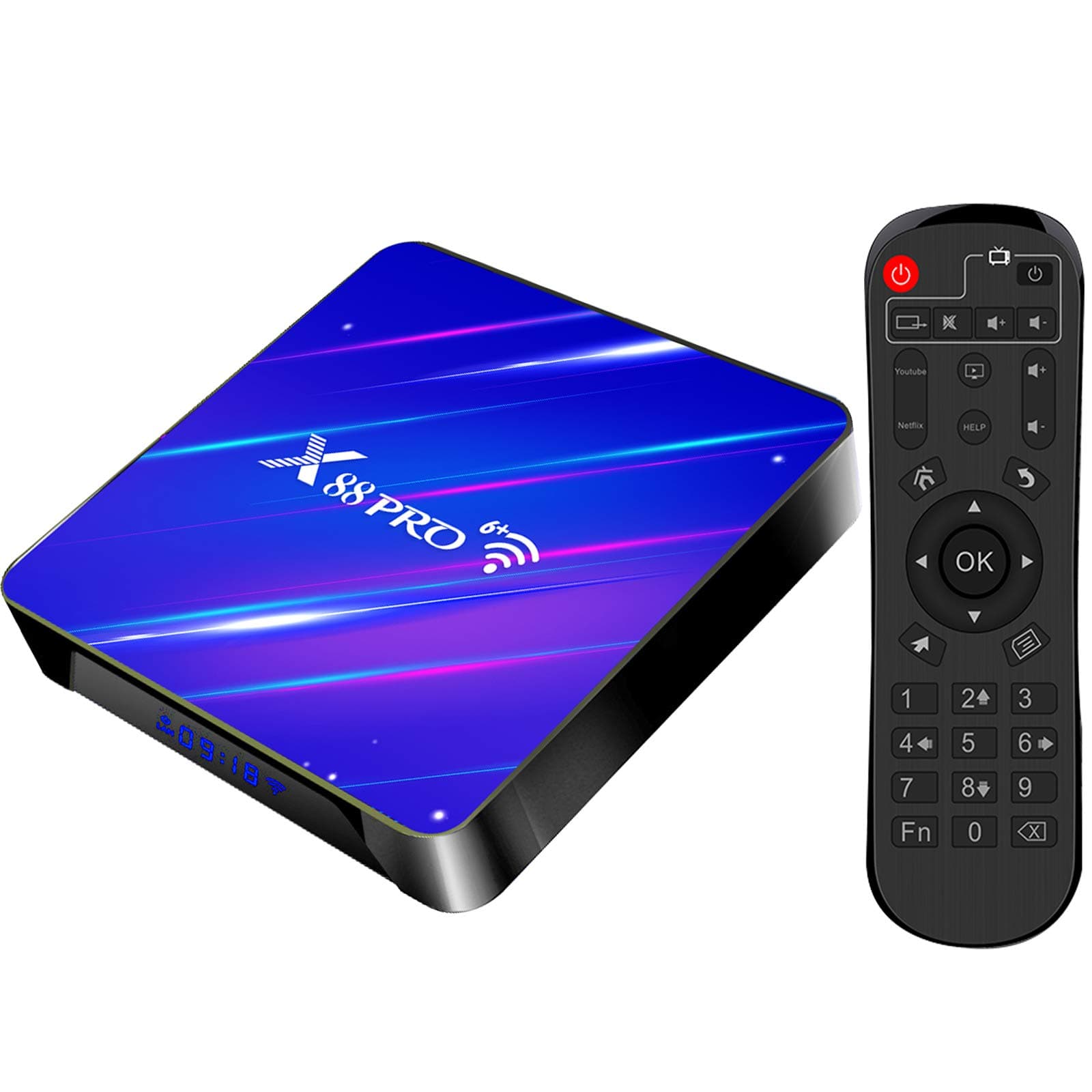 TV Box Android 10.0 4GB 32GB Android TV Box Support 3D 4K 6K Resolution with 2.4GB 5.8G Dual Band WiFi 100M Ethernet Bluetooth 5.0 TV Box Allwinner H616