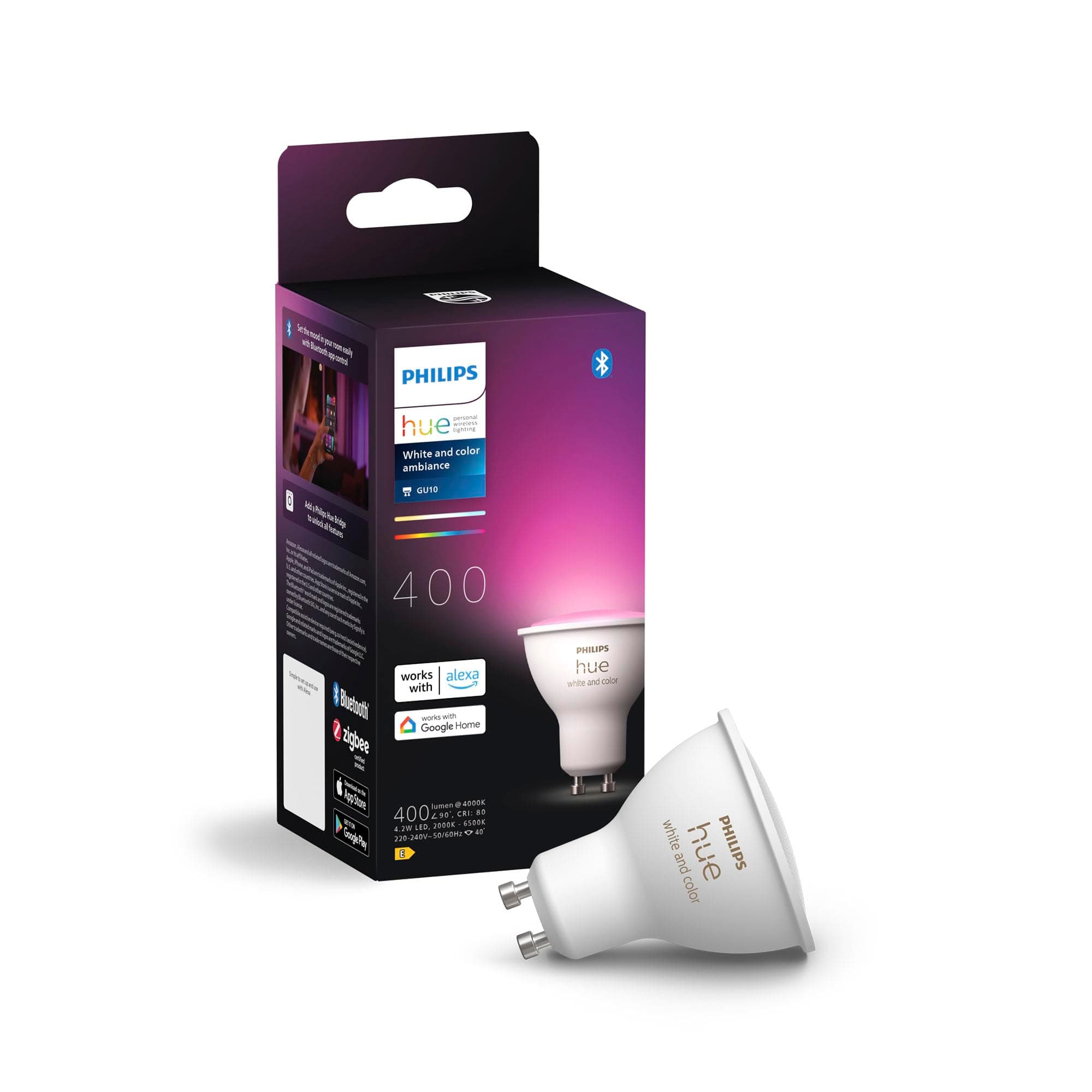 Starter kit: 3 GU10 Smart spotlights + Smart Button White and Colour Ambiance