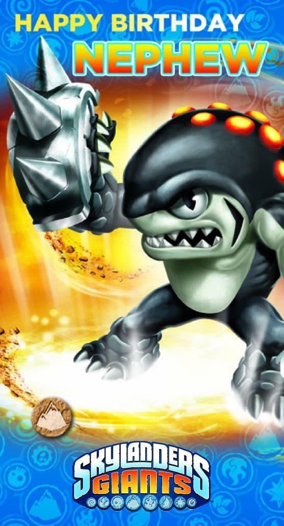 Skylanders Nephew Birthday Card