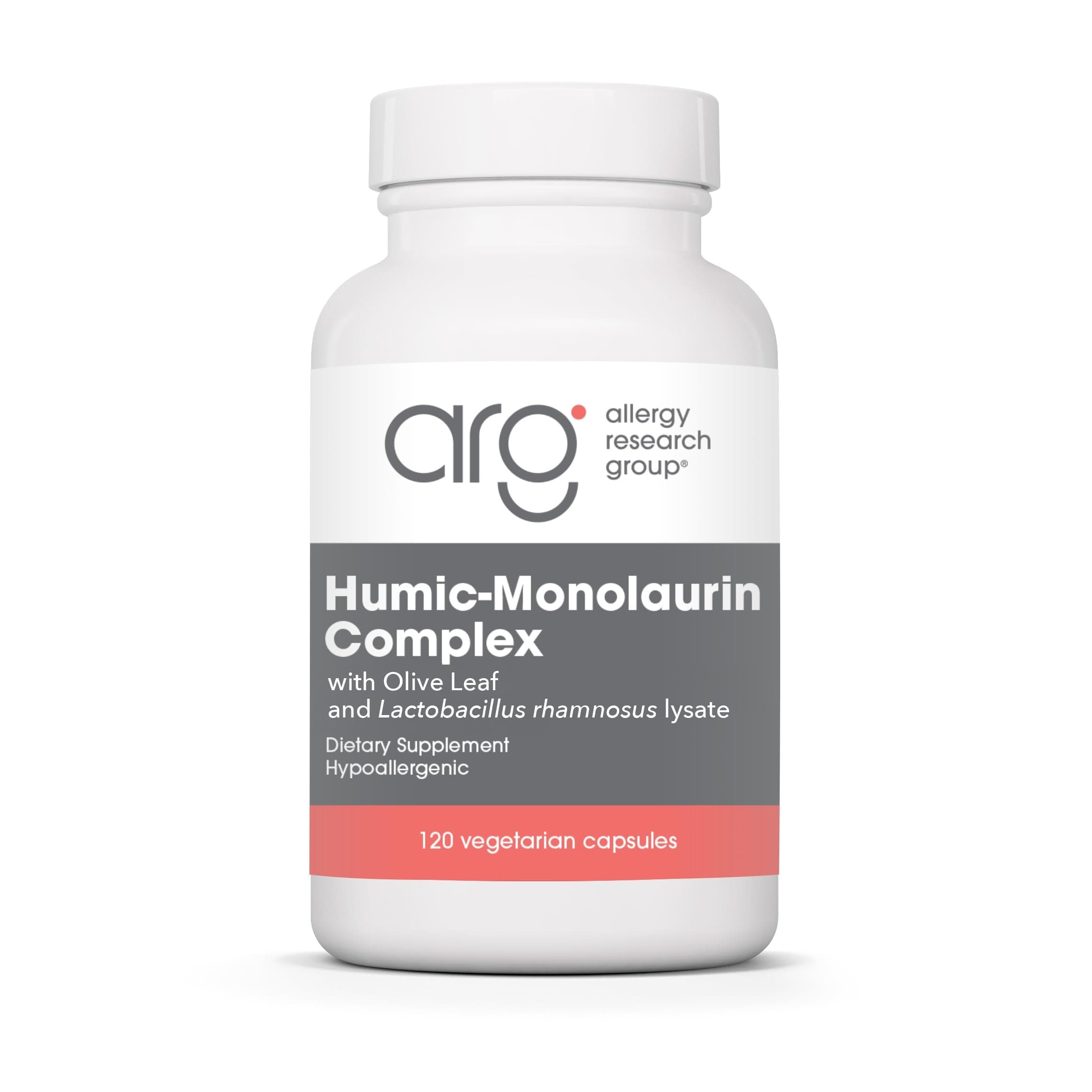 Allergy Research Group ARG Humic-Monolaurin Complex - Humic Acid Monolaurin Blend - Detoxification & Immune Support - Vegetarian Capsules - Hypoallergenic Formula - 60 Servings - 120 Count