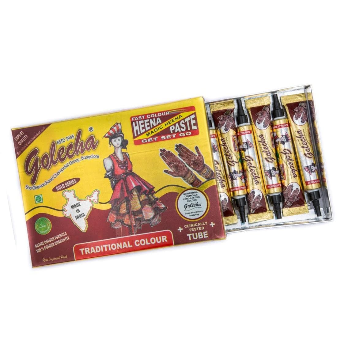 Golecha Fast Henna Tubes 10 Pcs