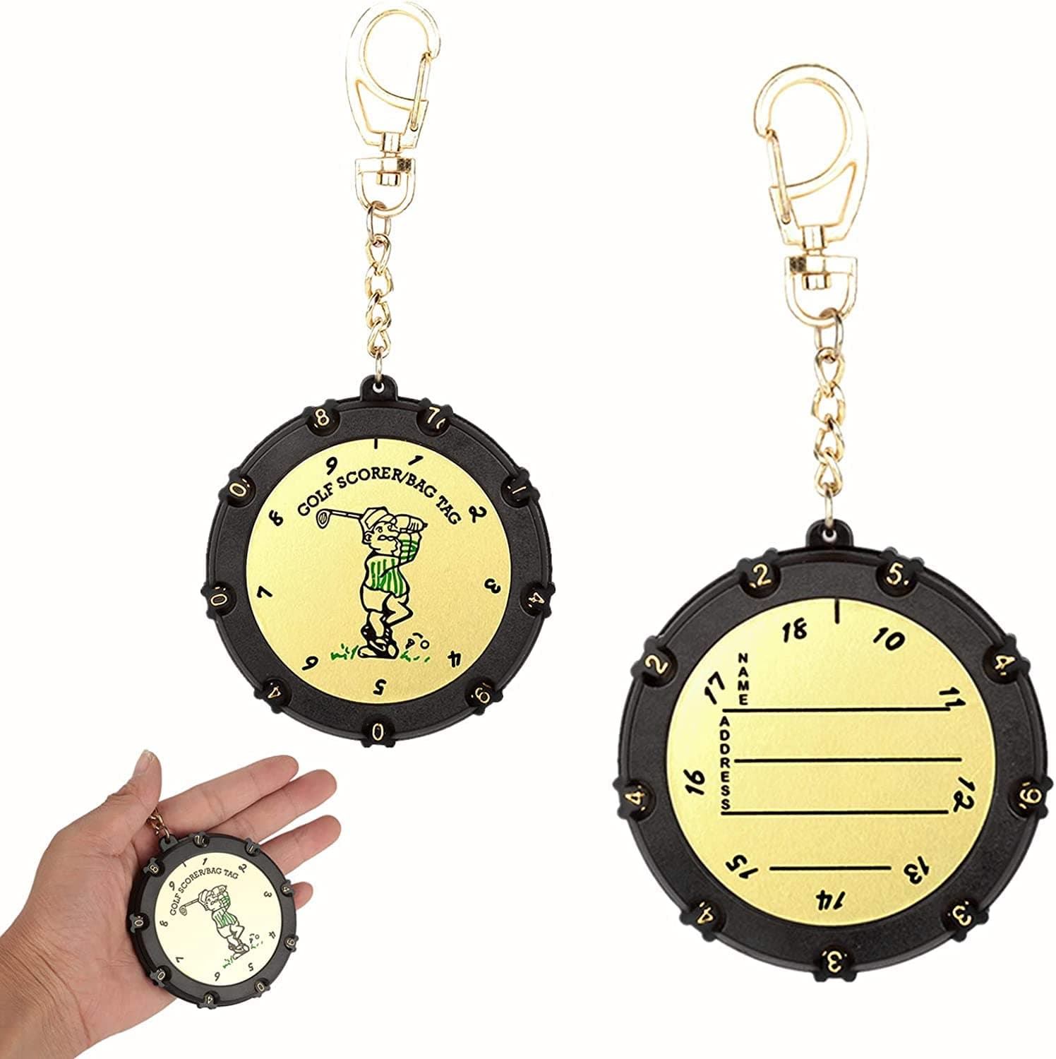 MAKINGTEC2PCS Golf Scoring Counter Clicker Golf Scoring Counter Key Chain Golf Score Counter Golf Clicker Counter Golf Stroke Counter Golf Scorer Golf Putt Counter for Golf Score Keeper Outdoor Sport Scorer