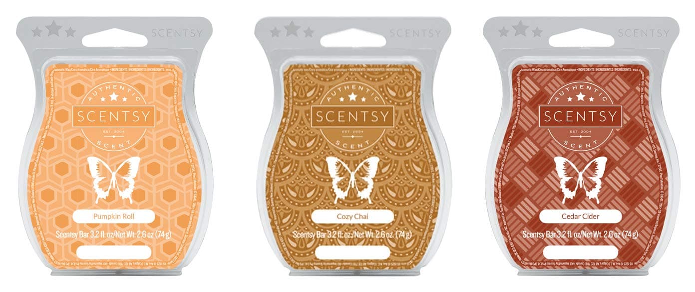 Scentsy Multi-Pack - Pumpkin Roll, Cozy Chai, Cedar Cider