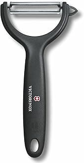 Victorinox Swiss Made Stainless Multipurpose Peeler Serrated/Wavy Edge, Professional & Household Kitchen Tools, Kitchen Items, Black, 7.6079 | Peel Tomato Kiwi