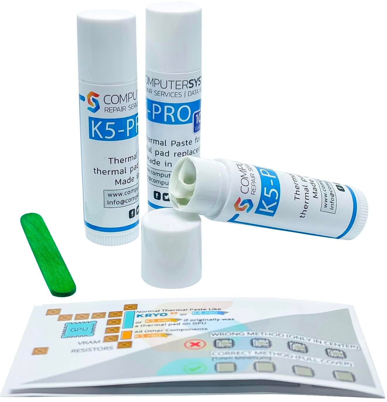 Computer-Systems K5 PRO 30g (3X10g) Viscous Thermal Paste for Thermal Pad Replacement, 11cm, Thermal Paste, Compatible with Gaming Console, Desktop, Laptop