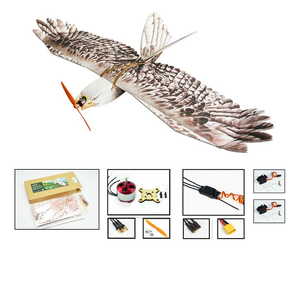 RC Airplane 3CH Radio Remote Controlled Electronic Aircraft EPP Plane Model Mini Eagle Wingspan 1200mm Slow Flyer Biomimetic Aircraft Kit with Power System E1504