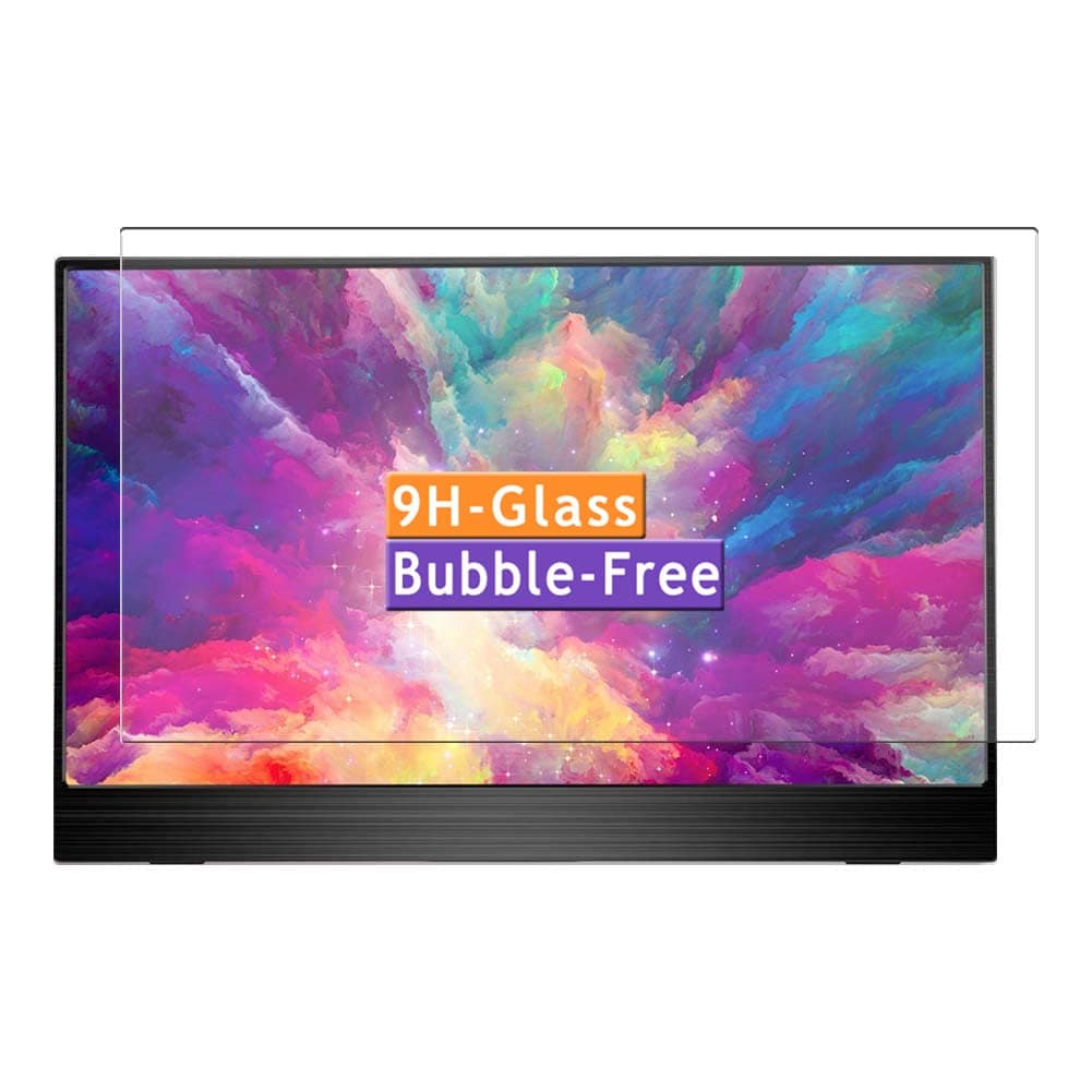 Tempered Glass Screen Protector, compatible with wowatt 15.6" Mobile Monitor Display Visible Area, 9H Film Protector [Not Full Coverage]