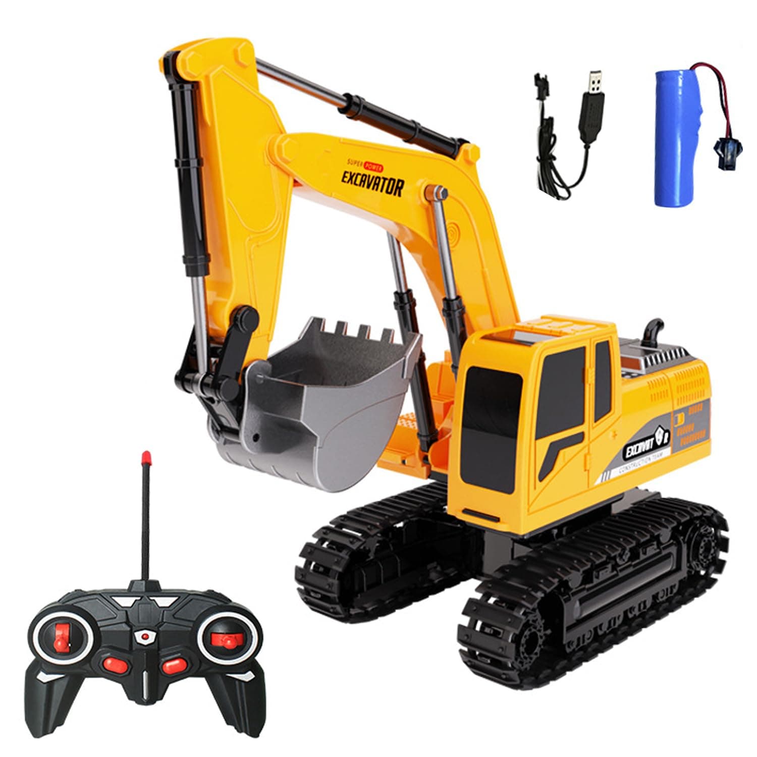 Remote Control Excavator,Remote Control Digger Excavator Toys,Engineering Sand Digger Construction Vehicle Toy RC Excavator Toy Cars for Kids