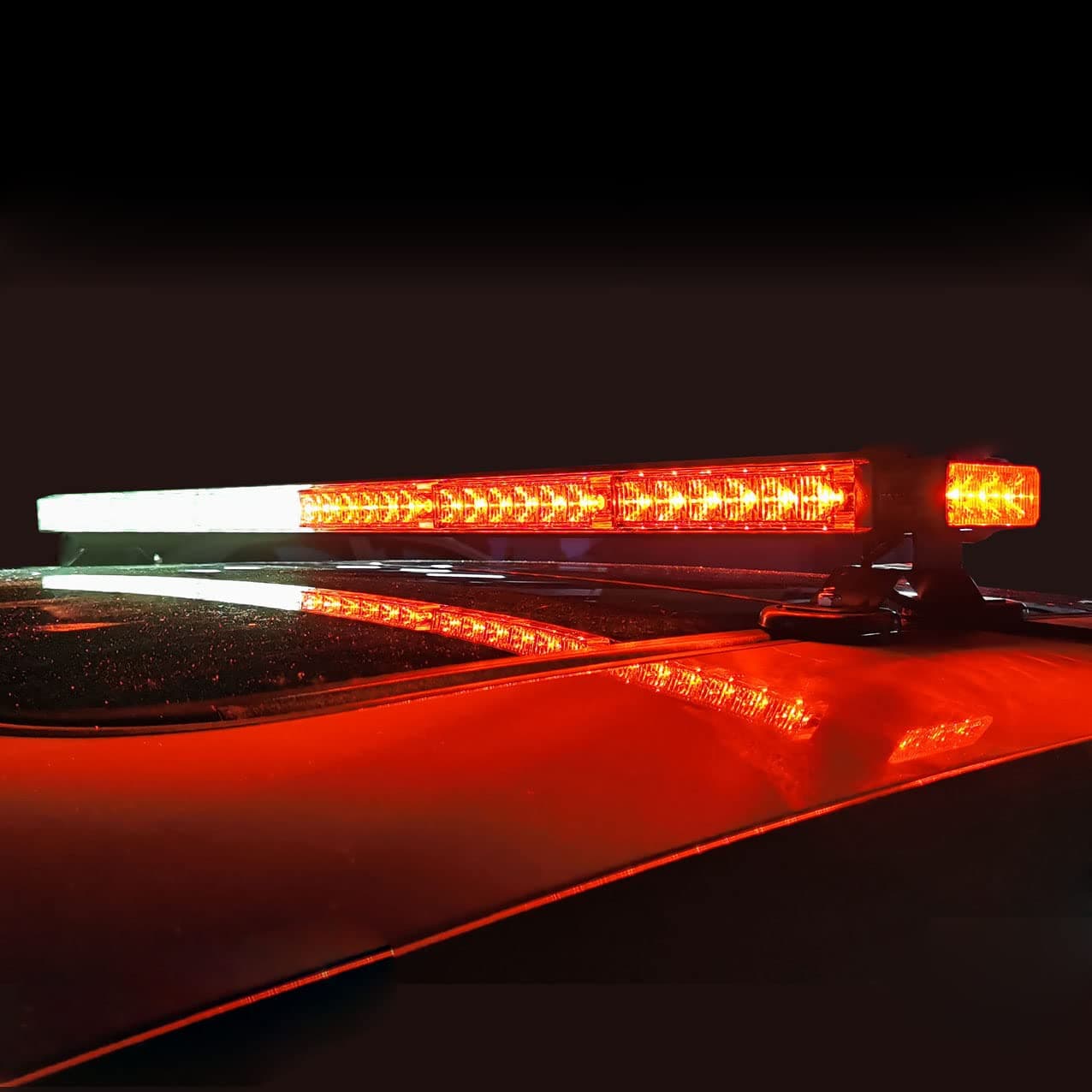 78 Led Strobe Light Bar with Magnet and Cigarette Plug for Car Truck Roof Safety-Amber White(6-Bar)