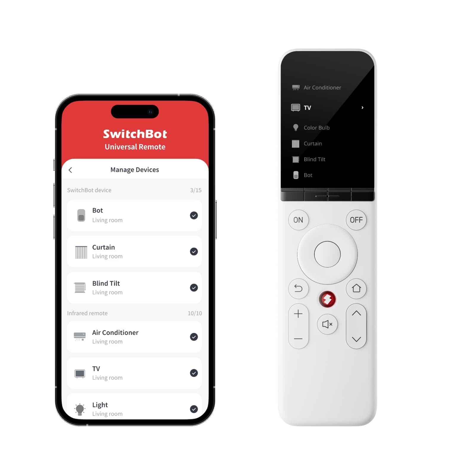 Universal Remote Control with Customizable App, All-in-One Smart Remote Control, Control IR/Bluetooth Devices, Compatible with TV/AC/Apple TV/Fire TV/SwitchBots and More