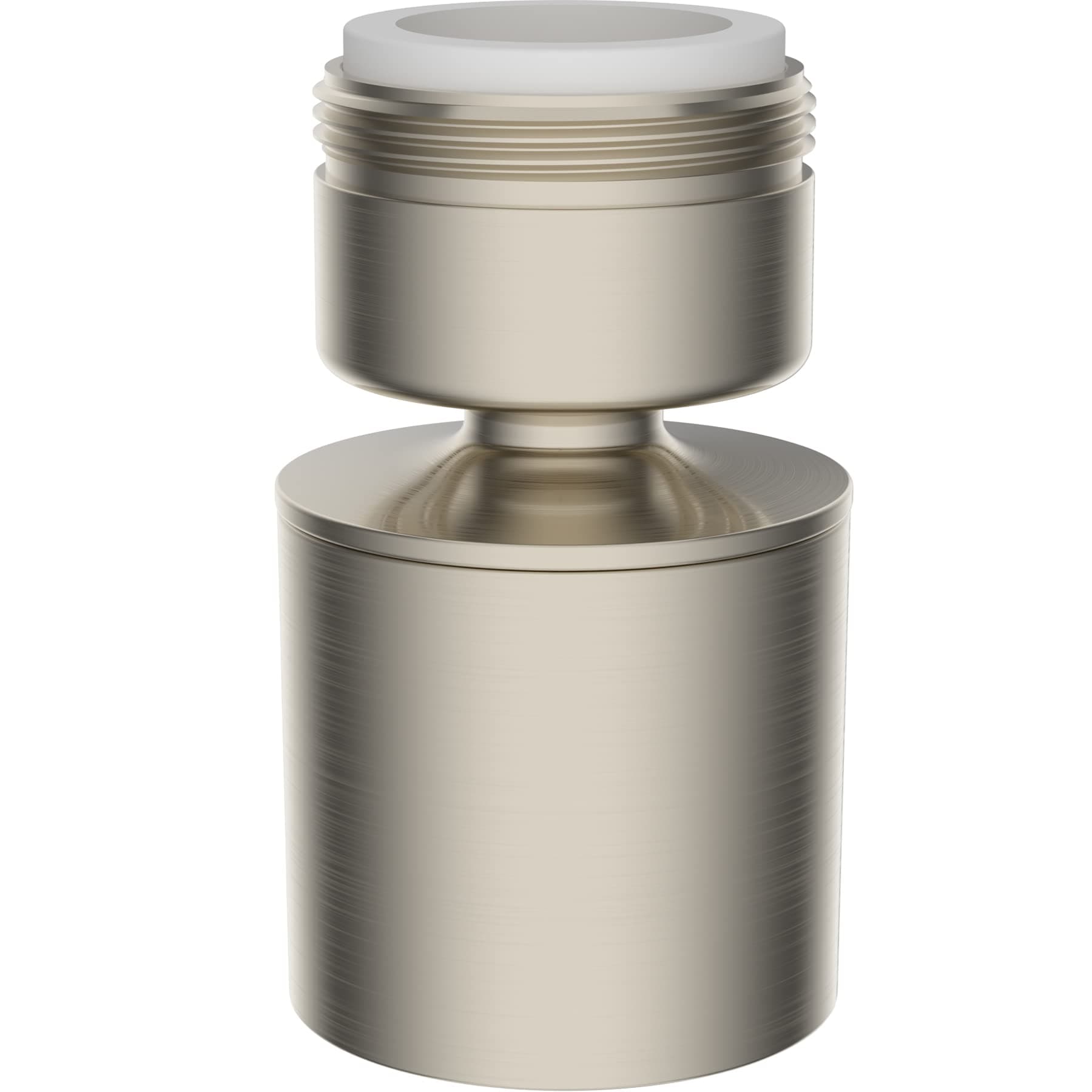 Waternymph Hibbent Dual-function 2-Flow Kitchen Sink Sprayer Aerator, Water Saving Faucet Aerator Swivel with Double Sprayer Nozzle - 15/16 Inch - 27UNS Male Thread - Brushed Nickel