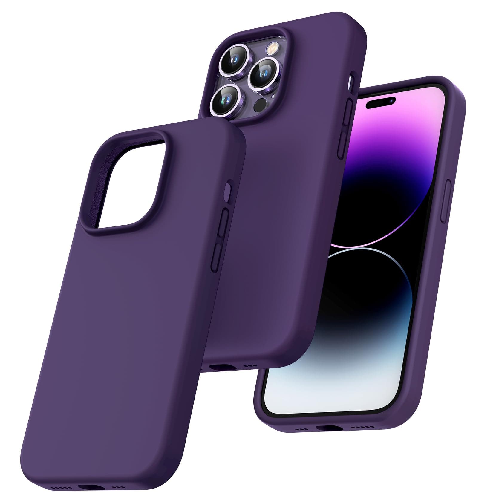 TOCOL Silicone for iPhone 14 Pro Max Case 6.7-Inch, Liquid Silicone Multi-Color Slim Silky-Soft Touch Anti-Scratch Shockproof Protective Phone Cover, Midnight PurpleGlobal Recycled StandardGlobal Recycled StandardGlobal Recycled Standard