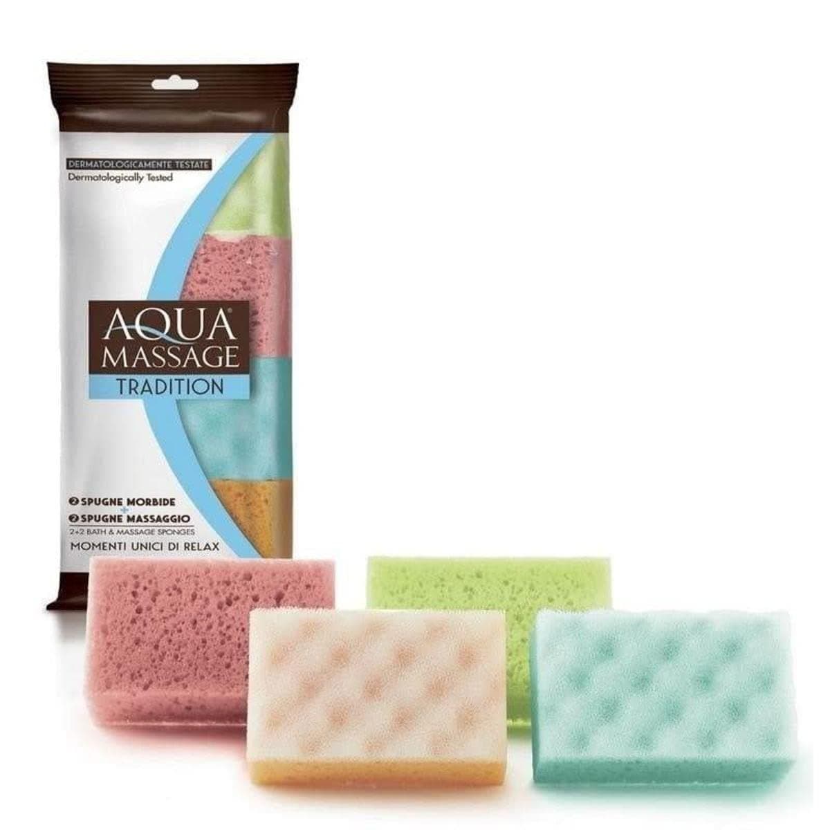 AQUA MASSAGE Ultimate Spa Experience: Tradition 2+2 Bath and Sponge Set