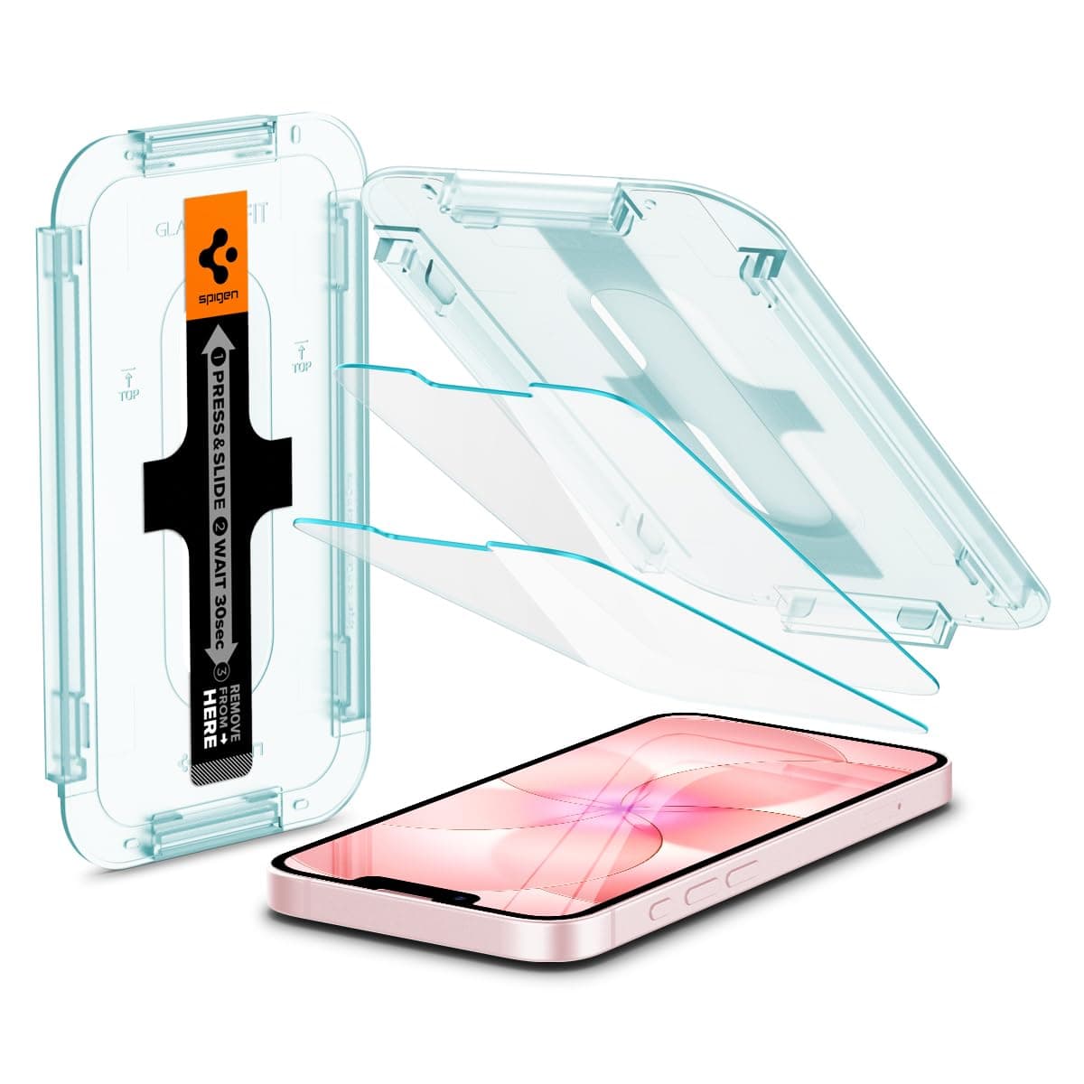 Spigen EZ Fit Tempered Glass Screen Protector Guard for iPhone 17e/16e/14/13/13 Pro - 2 Pack