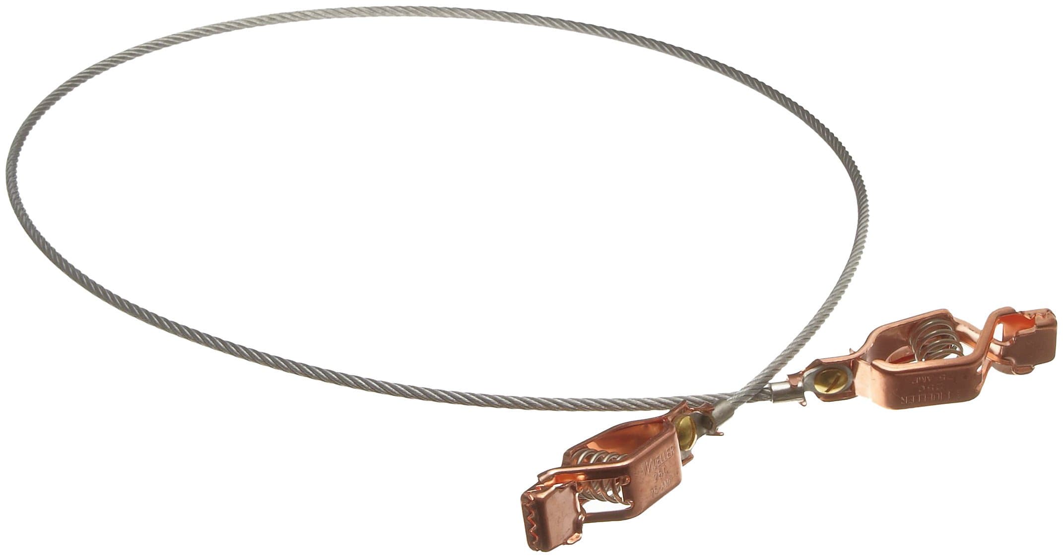 Justrite 3' Long Flexible Bonding Wire with Two Clips, TERMINAL BLOCK Connector