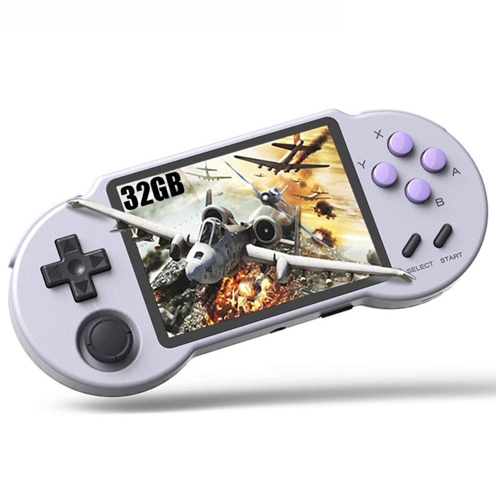 CredevZone Handheld Game Console 3.5 inch Retro Handheld Video Games Consoles Built-in Classic Games IPS Screen Rechargeable Battery Portable SNES Style Game Consoles System PocketGo-S30