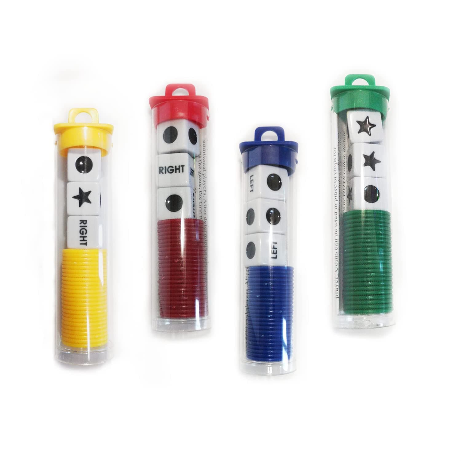 JHFY Left Right Center dice Game Prime Set Bundle- 4 Pack
