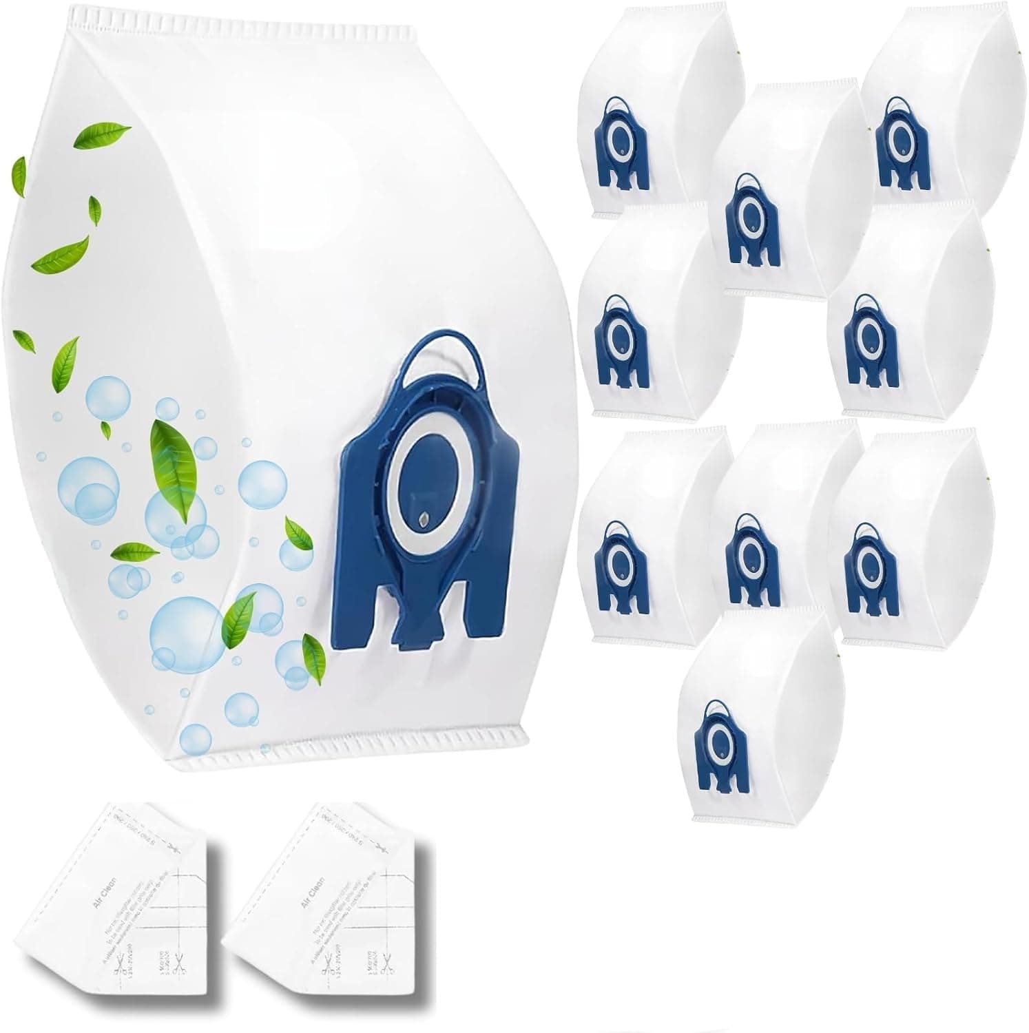 10 Pack Dust Bags Type GN Replacement Compatible with Miele Hoover Classic C1 Complete C2 Complete C3, S2 S5 S8 Series with 2 Motor Protection & 2 Exhaust Filters