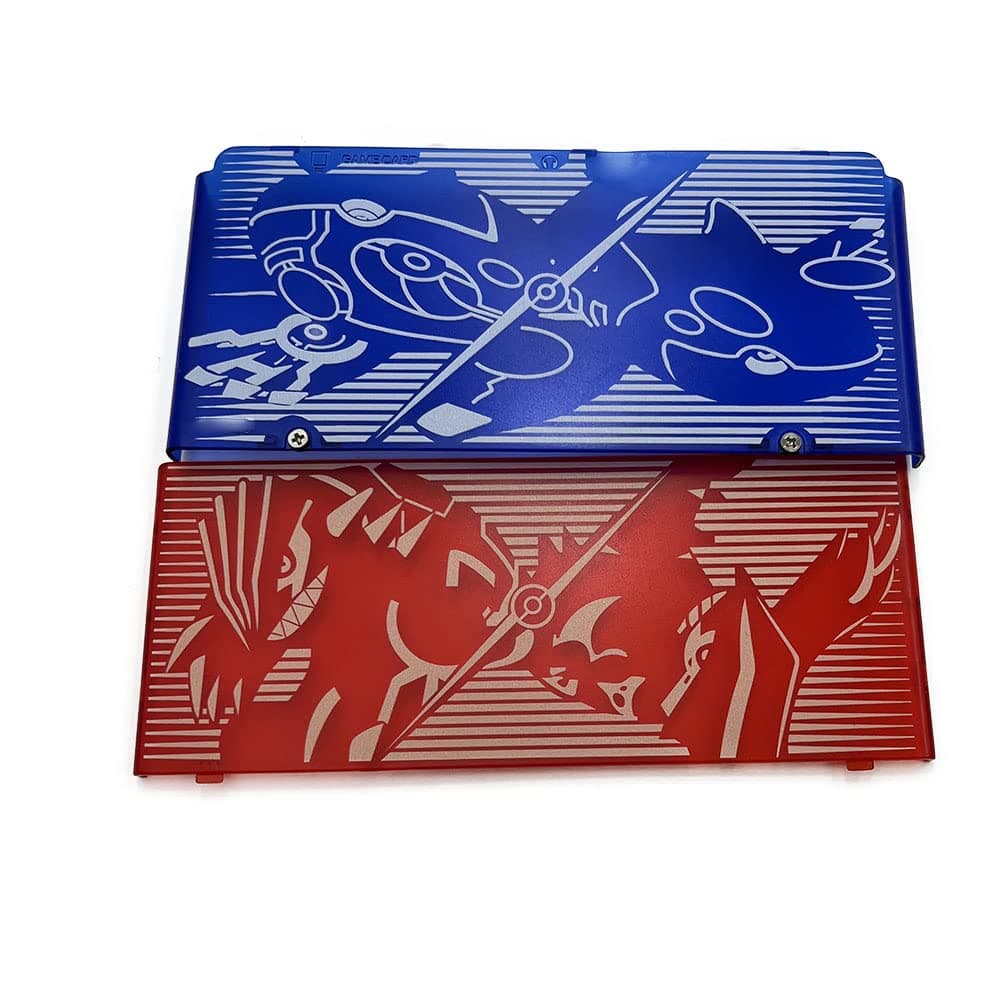New Replacement Front Back Faceplate Plates Upper & Lower Panel Battery Housing Shell Case Cover for New 3DS Game Console 2015 - Clear Red Blue