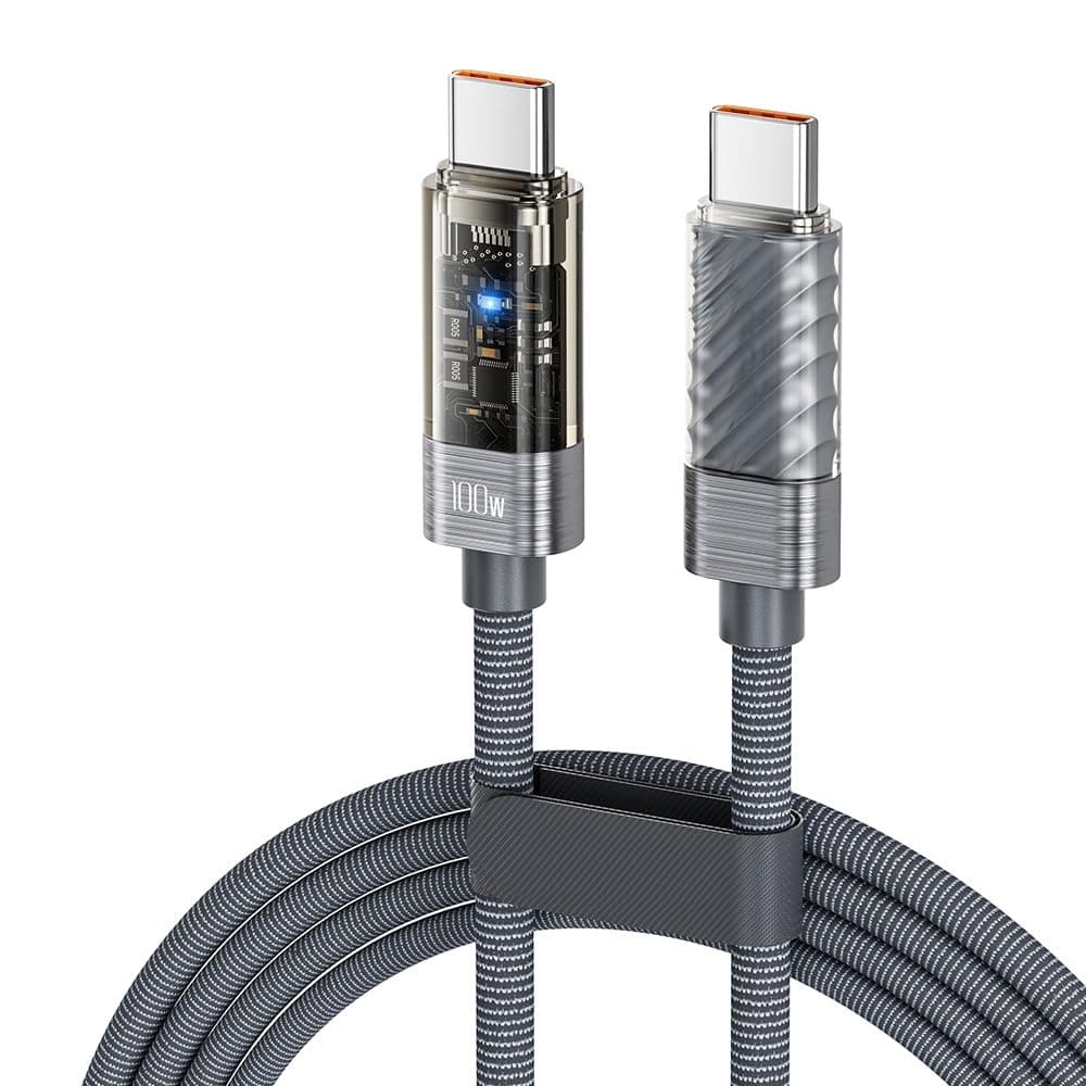 Intelligent 100W USB C Fast Charging Cable with LED Light – 1M Type C to Type C Charger Lead,E-Marker Chip, 480Mbps Data Transfer – Universal Charging Cable for iPhone 16 Pro Max,Galaxy,Pixel