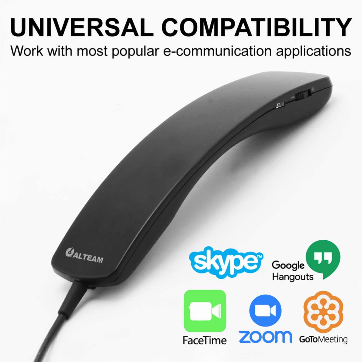 Wired Portable USB Handset Plug and Play with 2M Long Cable for Softphone Lightweight 78g, Retro, Volume Control, Microphone Mute, for Computer/Skype/VoIP/Office Desktop/PC/Laptop/Call Center