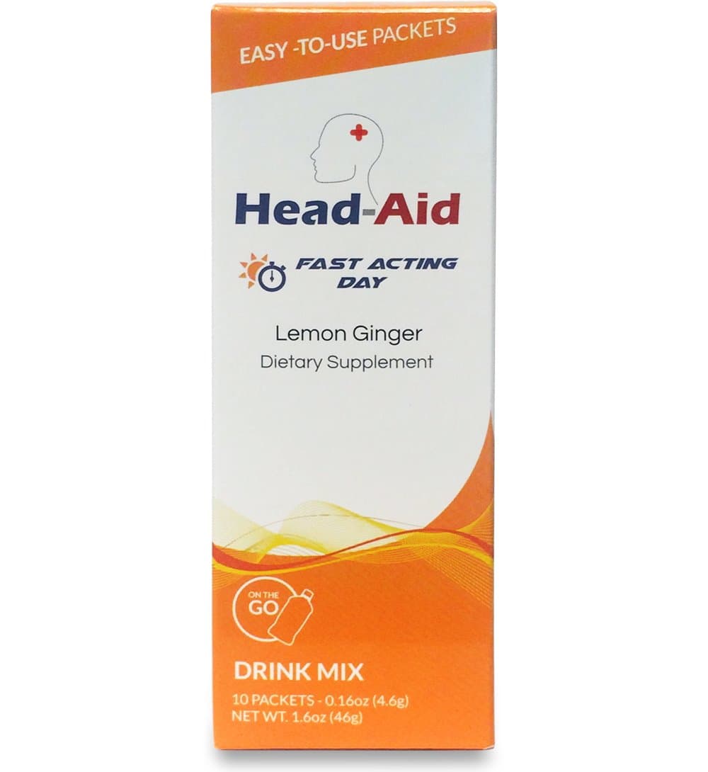 HeadAid Fast Acting Day, Lemon Ginger, 10 Count