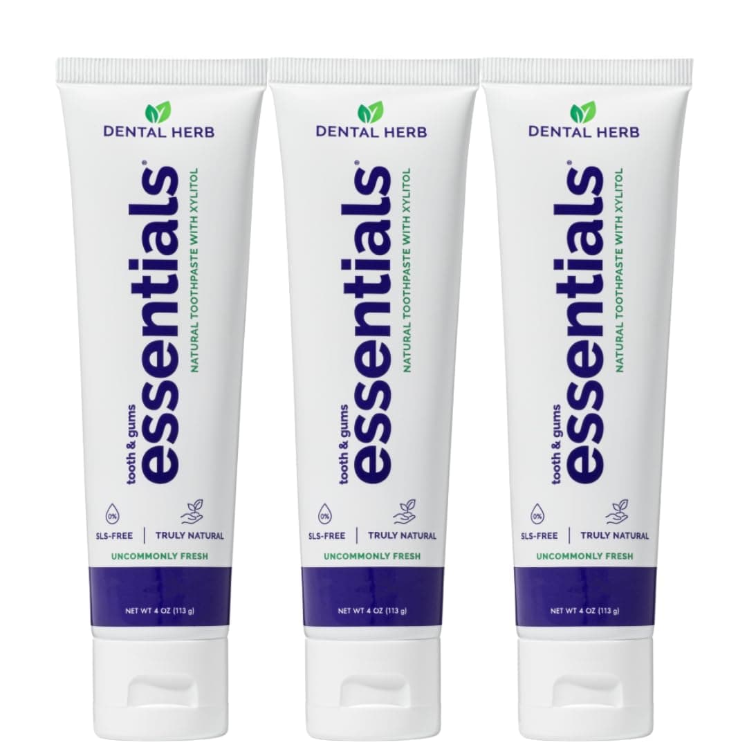 Essentials Toothpaste (4 oz.) Fluoride-Free & Antimicrobial for Whole Mouth Protection (3 Pack)