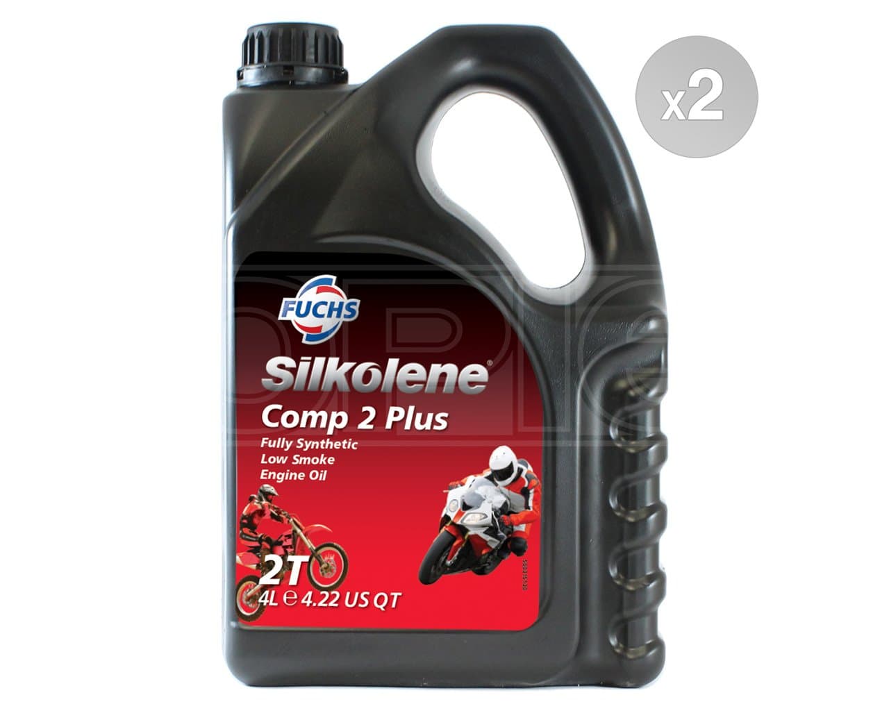 Silkolene Comp 2 Plus Advanced Synthetic Ester Ultra Low Smoke 2-Stroke - 600757373#2 - 2 x 4 Litres