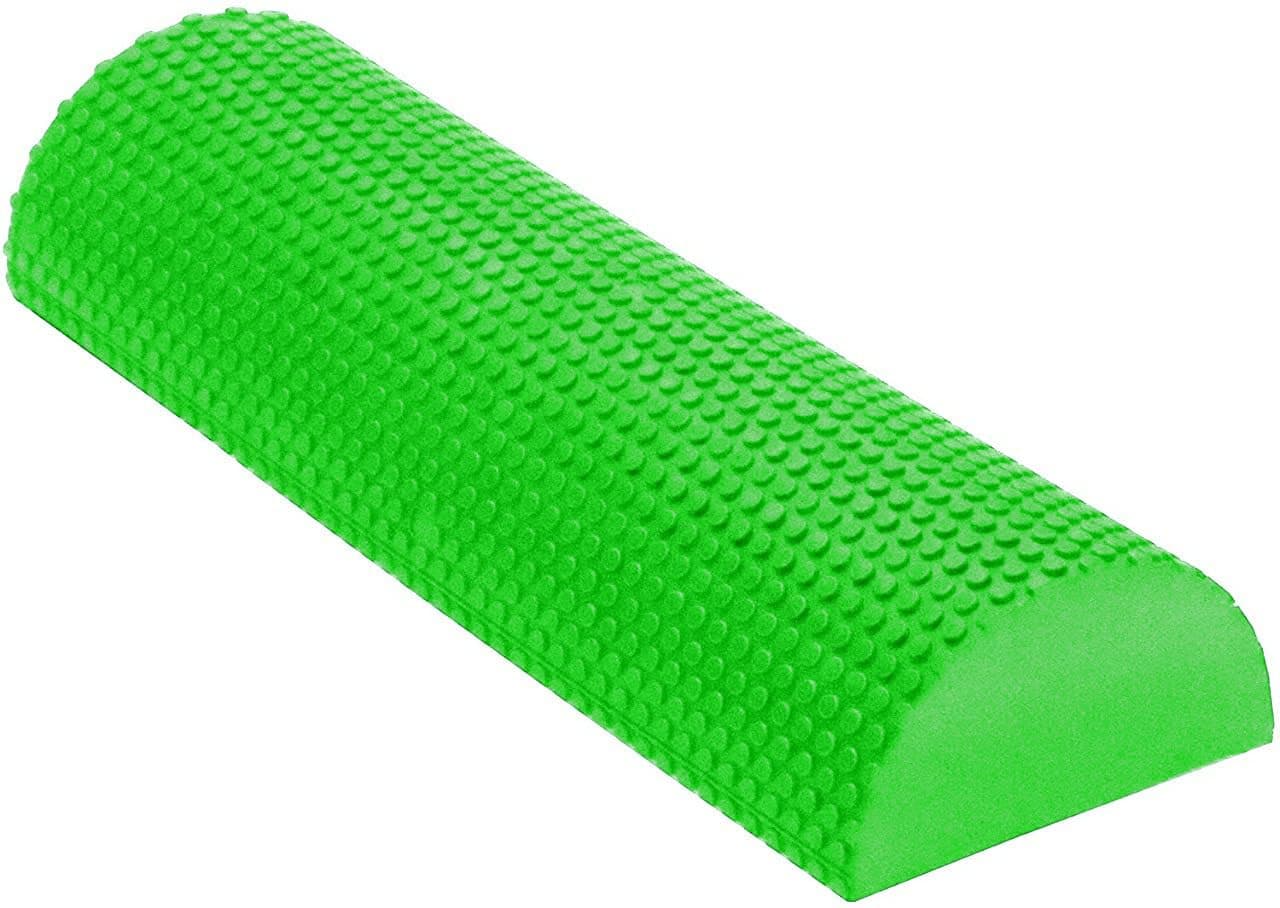 High-Density EVA Foam Rollers | Deep Tissue Massager | Myofascial Release Textured Bumps | 18” / 45cm Half Roller | Green