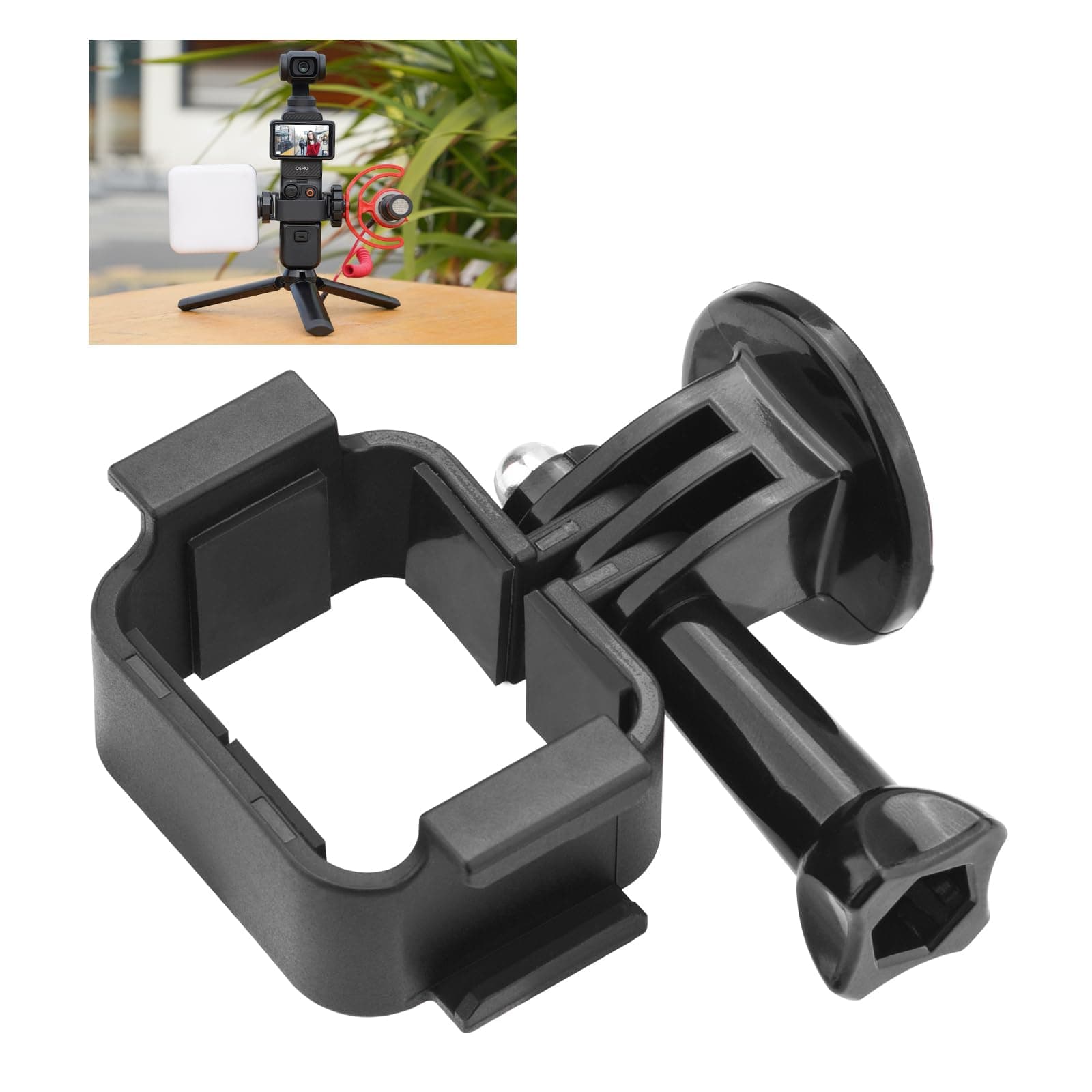 Pocket 3 4 Extension Adapter, Dual Cold Shoe Mount Camera Extender Frame for DJI Osmo Pocket 3 4 Creator Combo Handle Accessories for Microphone, Led Video Light, Tripod, Bicycle, Backpack Clip