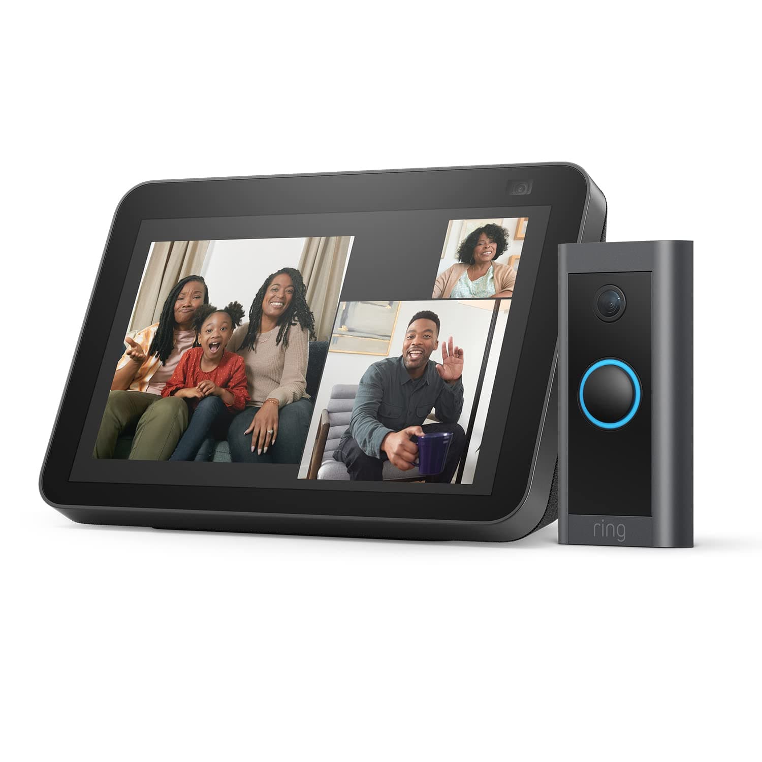 Ring Video Doorbell Wired by Amazon + Echo Show 8 Black